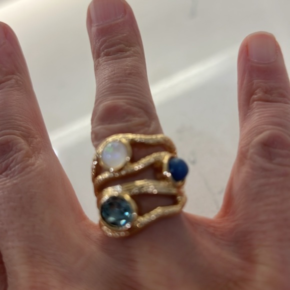 Park Lane Gold and Black Statement Ring - Picture 3 of 6